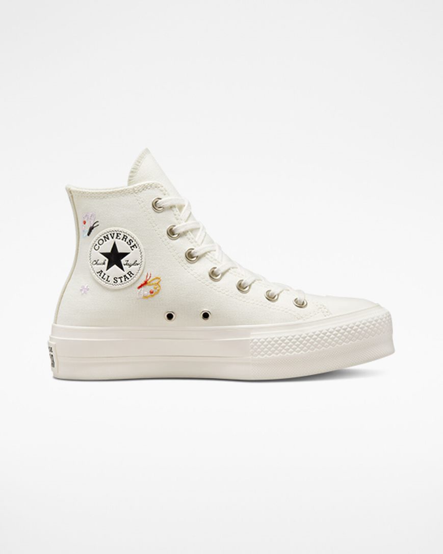 Topanky Na Platforme Converse Chuck Taylor All Star Lift Butterfly Wings Vysoke Damske Béžové Ruzove | SK AORPM9